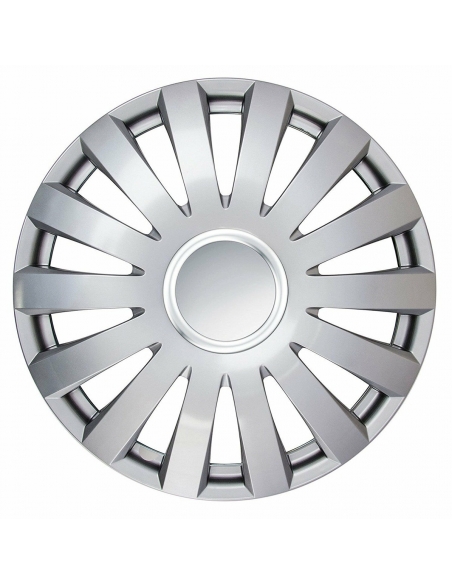 Set 4 Hubcaps 16" Wheel Cover "FONTANA" SILVER ABS. Universal Fit. Easy To Install.