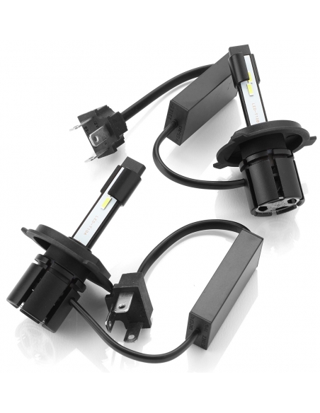 Swiss Drive 2 Pieces LED Headlight Kit High Low Beam 6000K Intensity Led Lights with Different Adaptors.H1 / H4 / H7 / H11 / H13