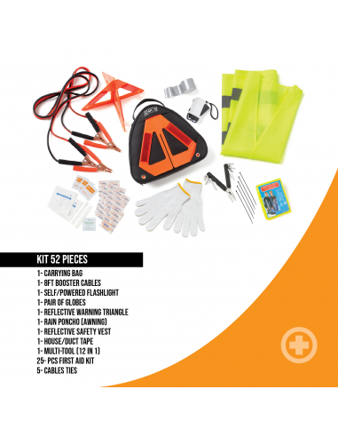 Kit de emergencia para carretera de automóvil – Kits de asistencia lateral  de seguridad para vehículos de automóvil, juego de cables de puente de 11.8