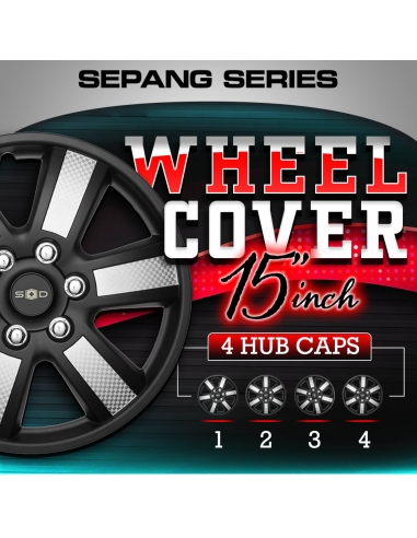Swiss Drive Hub Caps Set of 4 Car Wheel Hub Caps Easy to Install 16-Inch Durable and Reliable Luxurious Silver Automotive Wheels