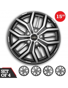 Swiss Drive hubcaps 16 inches Austin Hubcaps Black and Silver Wheel Covers 16, Silver & Black 