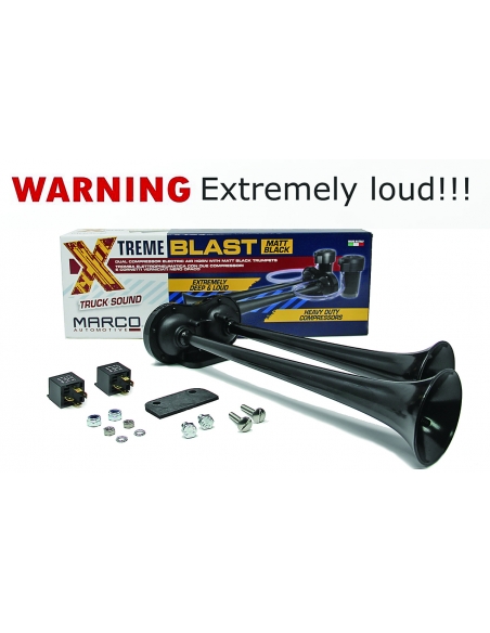 Super Loud 148 DB Marco Extreme Blast Black Premium Air Horn Car Truck SUV