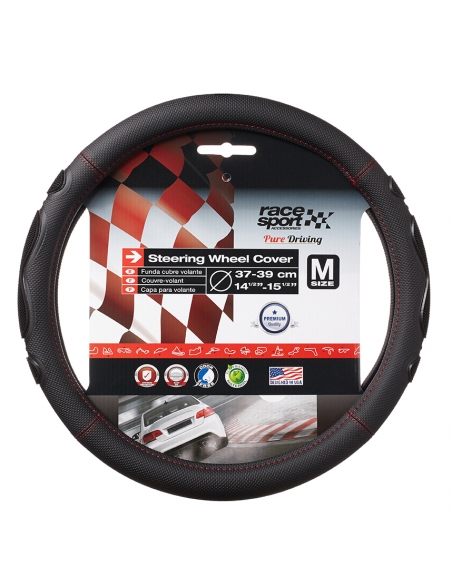 Steering Wheel Cover "SOFT GRIP" Anti Slip. Fits Size M 14.5" - 15.5"