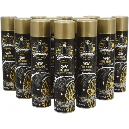 Billionaire Tire Shine Wet tire Shine 12 Pack -14 oz can Fast Dry