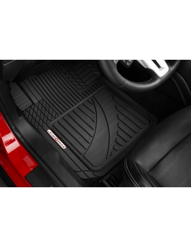 Swiss Drive Premium Heavy-Duty Car Floor Mats PVC TACTICAL BLACK 4 Pieces 