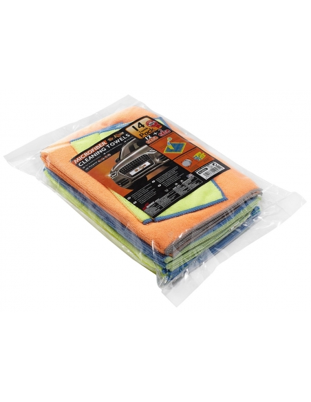 Pack of 14 Microfiber Cleaning Cloth Rag Car Polishing Detailing Towels 12 x 16