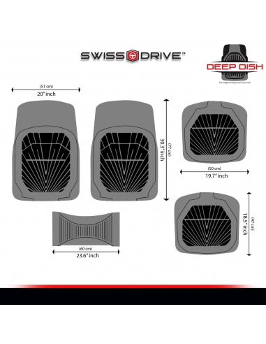 Swiss Drive SAND3 Premium Heavy-Duty Deep Dish Car Floor Mats PVC. 5  Pieces & different colors.