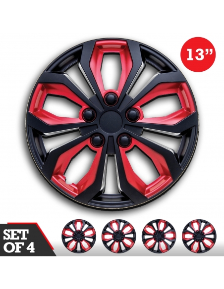 Wheel cover “SPA” BLACK & RED in different sizes. Universal Fit. Easy to install.