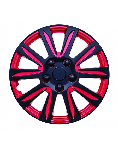 Wheel cover "MARINA BAY"  RED & BLACK in different sizes. Universal fit. Easy to install.